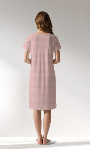 Woman Supreme Zipper Detail Polka Pregnant Tunic - B-ROTASYON (PEMBE ZEMIN) - Image 3