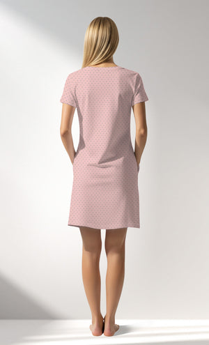 Woman Supreme Polka Pocket Detail Tunic - B-ROTASYON (PEMBE ZEMIN) - Image 3