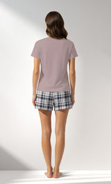 Woman Supreme Plaidwing Short Set - A-KOYU KREM - Image 3