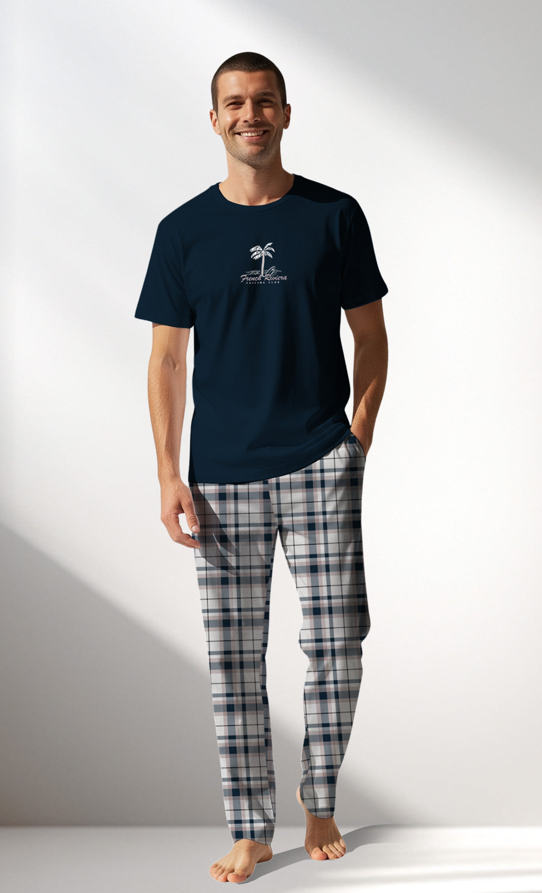 Man Supreme Plaidharbor Pyjama Set - LACIVERT - Image 1