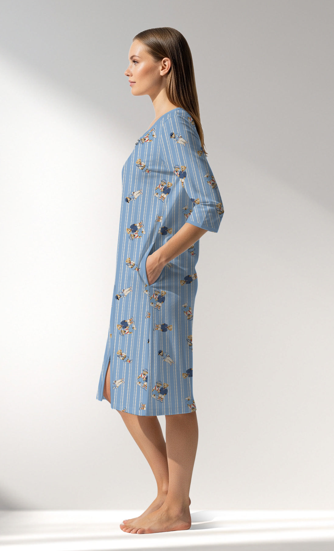 Woman Supreme Polobear Pocket Detail Home Dress - ROTASYON - Image 2