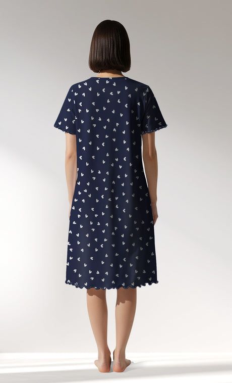Woman Supreme HeartBeat Short Sleeve Tunic - A-ROTASYON (LACIVERT ZEMIN) - Image 3