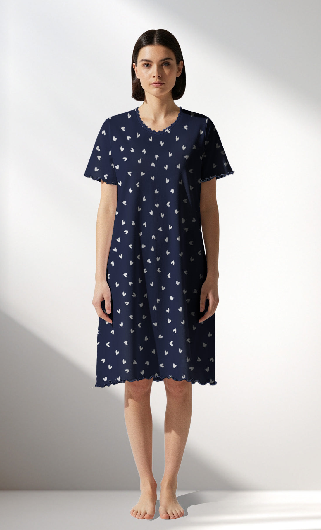Woman Supreme HeartBeat Short Sleeve Tunic - A-ROTASYON (LACIVERT ZEMIN) - Image 1