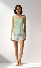 Woman Supreme JuicyMood Thin Strap Short Set - B-A.YESIL - Image 1